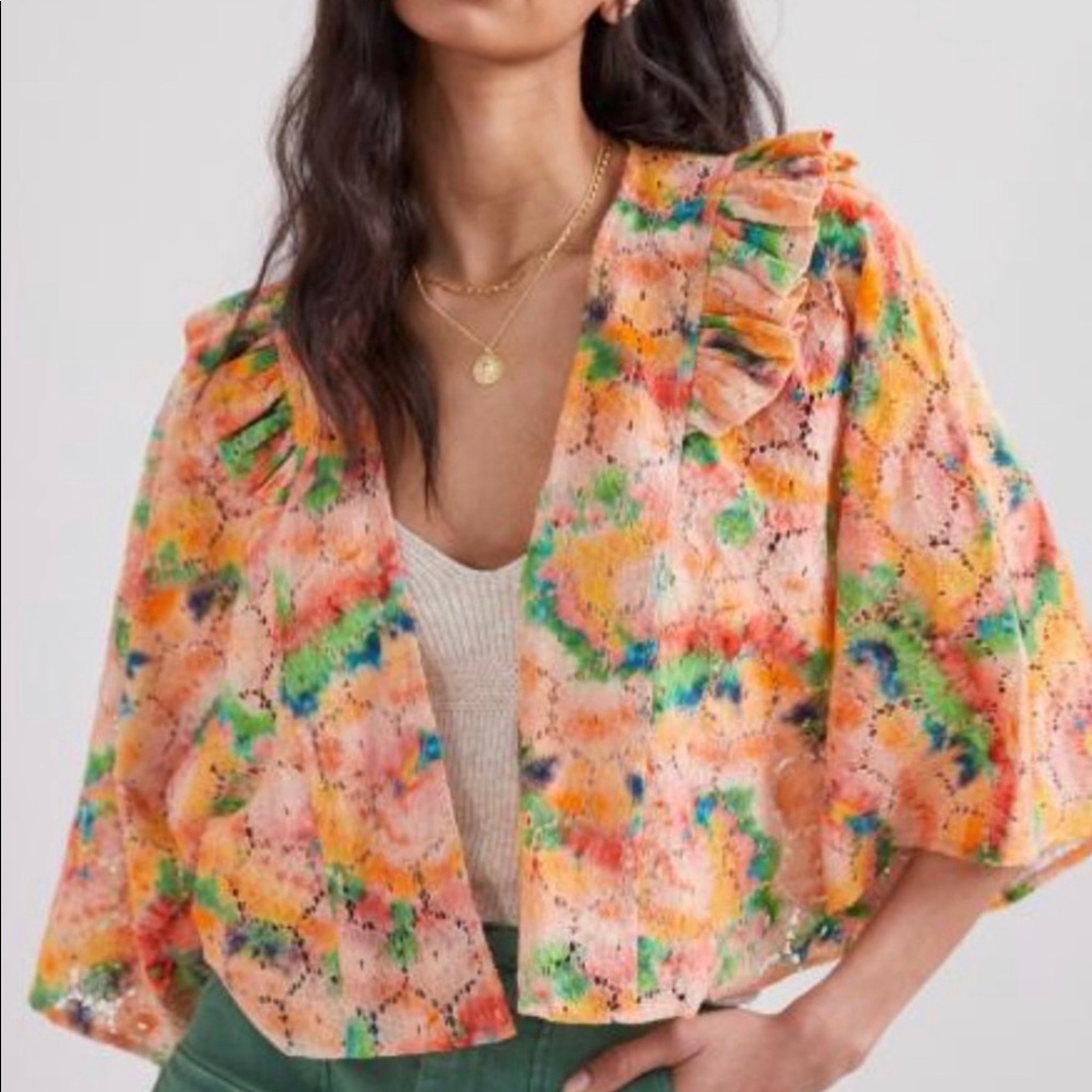 ANTHROPOLOGIE Cropped Floral Lace Shrug - Women’s One Size - New With Tags - Picture 10 of 10